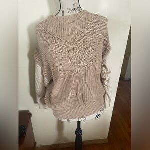 Vintage Silk Blend Knit Layered Look Sweater